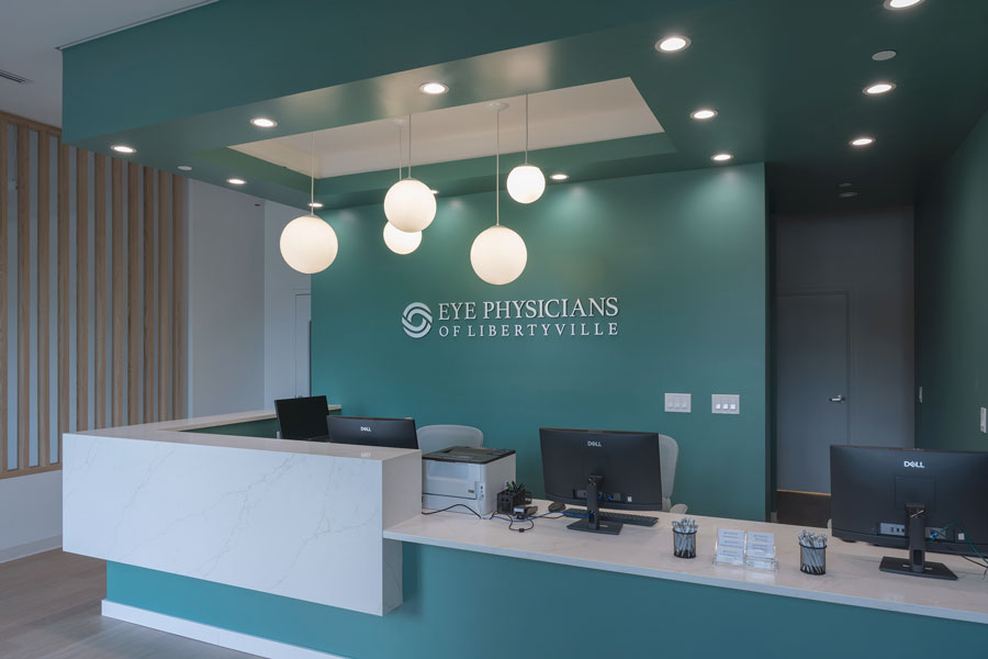 Eye Physicians of Libertyville Reception Desk, Logo Production