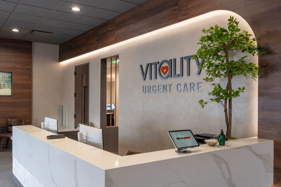 Vitality Urgent Care in Lake Zurich Reception Desk Signage Design and Production