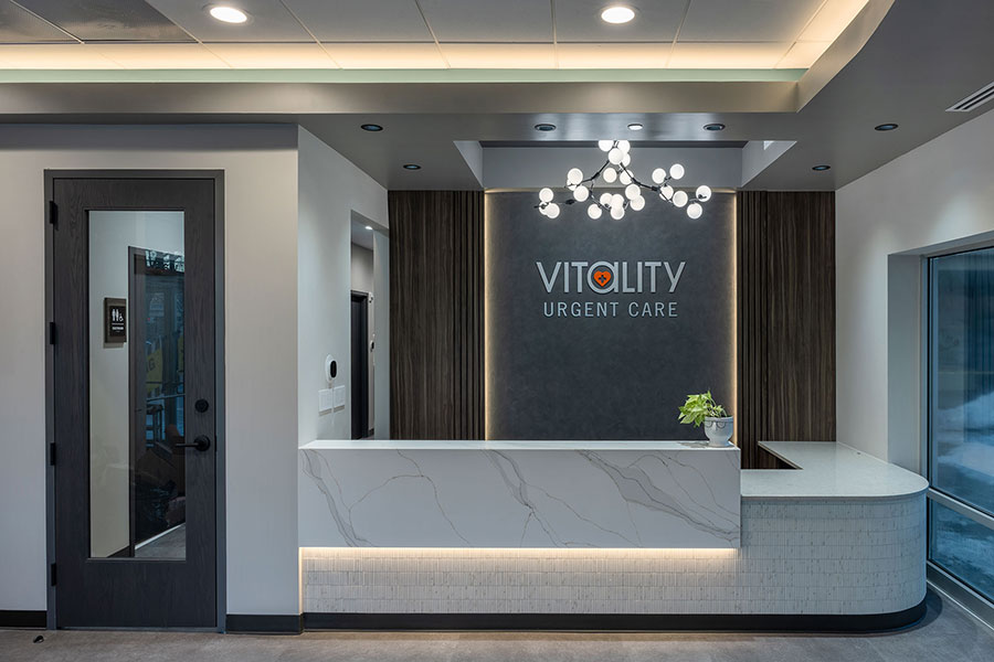 Vitality Urgent Care Reception Desk Signage Design and Production